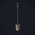 Durable Metal Hardware Tool With Long Handle And Flat Shovel Head 3d model
