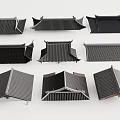 Traditional Chinese Roof Components With Various Styles And Detailed Black Gray Designs