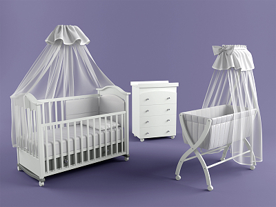 Modern crib 3d model