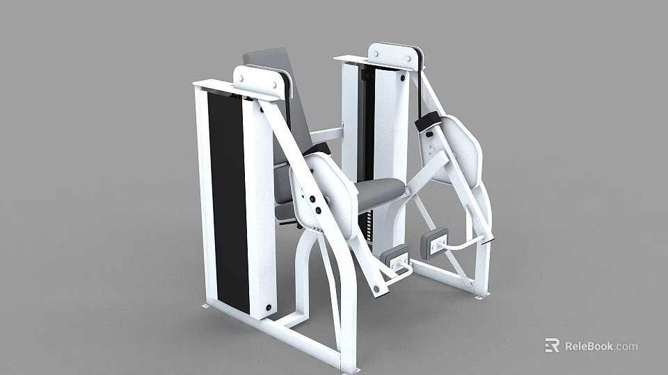 Fitness Equipment Seated Shoulder Press Machine With White Black Frame And Adjustable Seat 3d model 