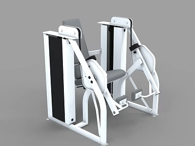 Fitness Equipment Seated Shoulder Press Machine With White Black Frame And Adjustable Seat 3d model