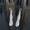 Detailed White Leg Models For Human Anatomy Display Against Dark Background