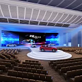 New Energy Vehicle Launch Event Stage Featuring Displayed Cars And Audience Seats