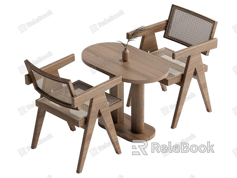 Quiet Rattan Style Casual Table and Chair Combination model