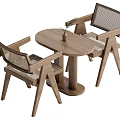 Quiet Rattan Style Casual Table and Chair Combination 3d model