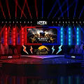 PUBG 2023 Spring Tournament Stage With Large Screen Red Blue Lights And Decorations