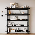 Solid wood modeling solid wood decorative shelf bookshelf 3d model