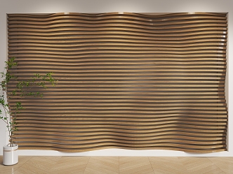 Modern special-shaped solid wood grille background wall special-shaped wave background wall corrugated background wall solid wood grille background wall 3d model