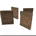 Architectural Brick Wall Models Featuring Stone Accents and Textured Surfaces