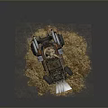 Rustic Tank With Vintage Metal Body Cannon And Sandy Ground Surface