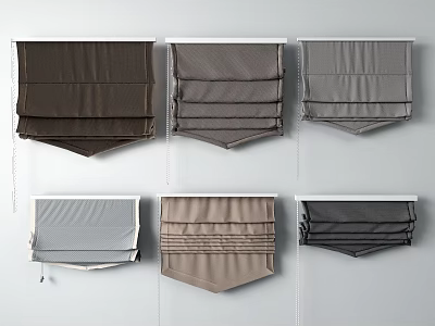 Modern Roman Blinds in Various Colors for Stylish Home Window Decoration 3d model
