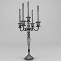 Classical Golden Candelabra With Multiple Arms And White Candles Elegant Decorative Design