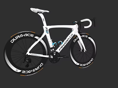 White Training Road Bicycle With DURA ACE Wheels And Lightweight Frame 3d model