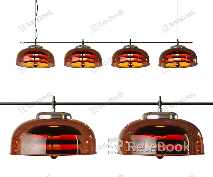 Modern Restaurant Chandelier Long Strip Chandelier Multi-head Chandelier Metal Ceiling model