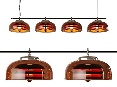 Modern Restaurant Chandelier Long Strip Chandelier Multi-head Chandelier Metal Ceiling model