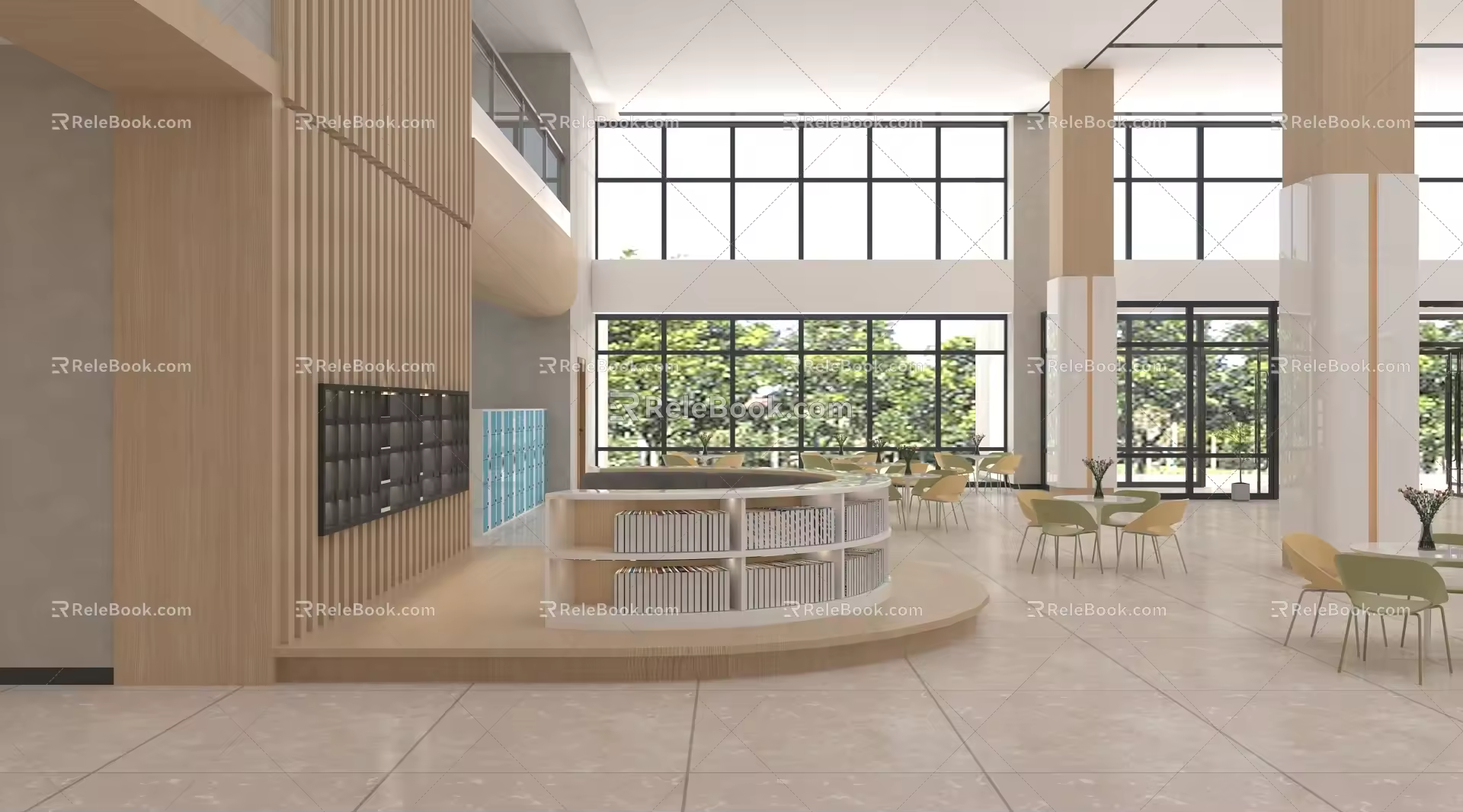 Simple Lobby Hall Library Foyer 3d model