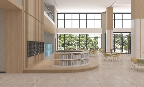 Simple Lobby Hall Library Foyer 3d model