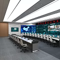Modern Monitoring Room Science and Technology Command Center 3d model