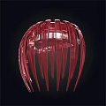 Red Modern Wall Lamp With Glossy Vertical Stripes And Unique Design