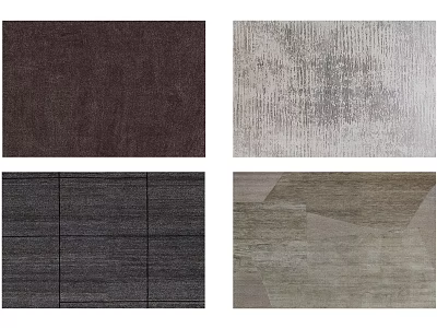 Square Rugs with Diverse Textures and Color Options for Home Interior 3d model