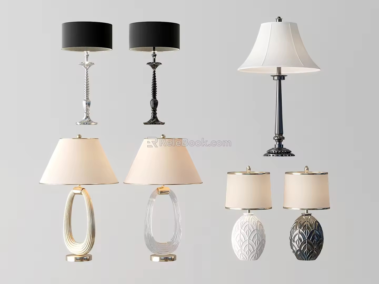 Table lamp combination 3d model