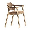 Modern Leisure Chair With Wooden Frame Armrest Padded Seat And Multiple Sizes