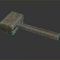 Traditional Handmade Wooden Mallet as Essential Household Tool with Natural Wood