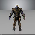 Detailed Thanos 3D Character Model With Golden Black Armor And Infinity Gauntlet