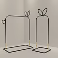 Modern Black Clothes Hangers With Golden Base And Leaf Shaped Top Design