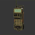 Classic Vintage Mobile Phone With Antenna Green Screen And Numeric Keypad Design
