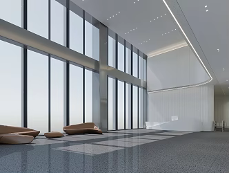 Simple Company Lobby Office Hall Entrance Hall Rest Area 3d model