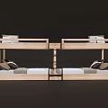 Upper and lower bunk beds 3d model