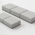 Light Gray Modular Sofa Benches With Striped Texture In Modern Design 3d model