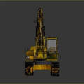 Detailed Yellow Construction Excavator With Caterpillar Tracks Front Bucket And Cab