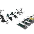 Modern Sports Equipment With Treadmills Elliptical Trainers Exercise Bikes And Multi Functional Machines