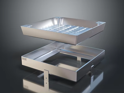 Stainless Steel Drawer Style Storage Box With Double Layer Open Design For Home Organizing 3d model