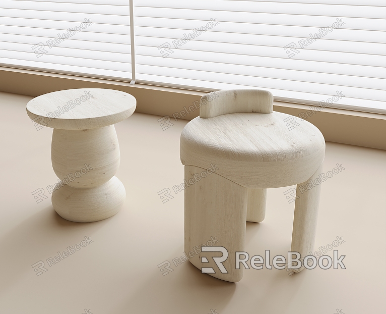 Cream Style Stool Shoe Changing Stool model