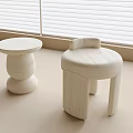 Cream Style Stool Shoe Changing Stool 3d model