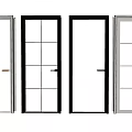 Modern Swing Doors with Glass Panels and Solid Color Design Options 3d model