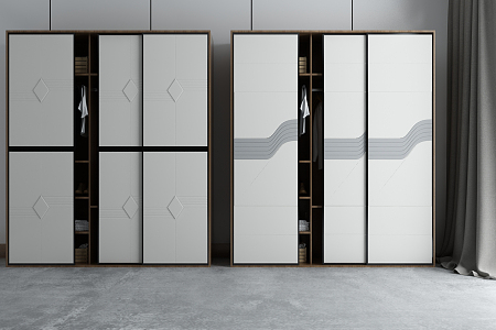 Modern wardrobe combination 3d model