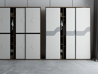 Modern wardrobe combination 3d model