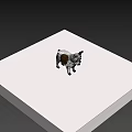 Low Poly Dog Model With White And Brown Geometric Design Artwork