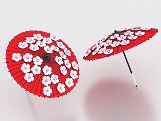 Oil Paper Umbrella Cherry Blossom Umbrella 3d model