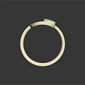 Elegant Minimalist Silver Fashion Ring With Green Gemstone For Women Accessories
