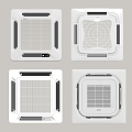 Modern ceiling type central air conditioning combination 3d model