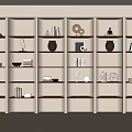 Modern Bookshelf Bookcase Storage Rack Ornaments Combination 3d model