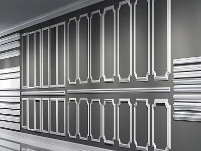 Modern Ceiling Design With Decorative Gypsum Molding And Panel Details 3d model