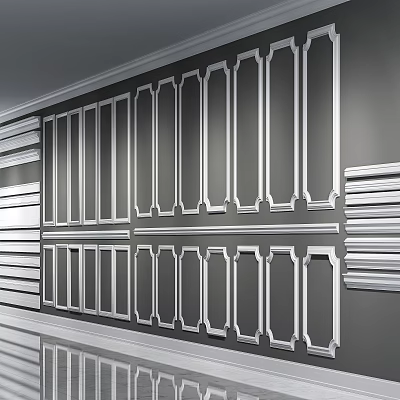 Modern Ceiling Design With Decorative Gypsum Molding And Panel Details 3d model