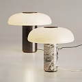 Modern White Dome Table Lamps With Marble Column Bases And Elegant Design 3d model