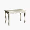 Elegant White Dining Table With Carved Legs And Smooth Surface Design 3d model